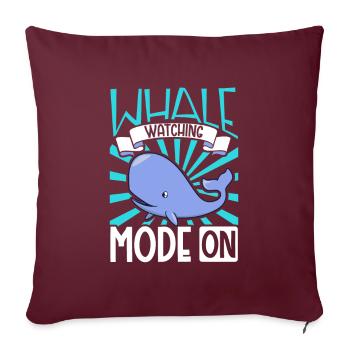 Mode Whale Watcher activé - Observation des baleines - Housse de coussin décorative 45 x 45 cm - bordeaux - Devant