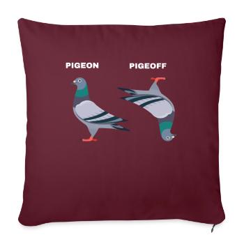 PigeON PigeOFF pigeons pigeons drôle - Housse de coussin décorative 45 x 45 cm - bordeaux - Devant