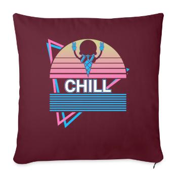 Crème glacée rétro - Housse de coussin décorative 45 x 45 cm - bordeaux - Devant