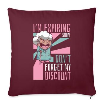 Rentner Rente Dont Forget My Discount - Sofakissenbezug 45 x 45 cm - Burgunderrot - Vorne