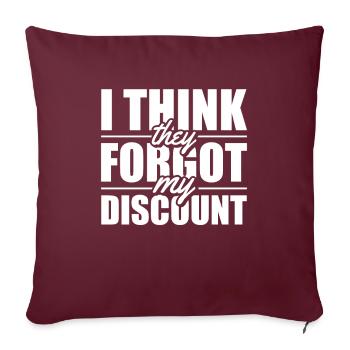 Rentner Rente Lustig Dont Forget My Discount - Sofakissenbezug 45 x 45 cm - Burgunderrot - Vorne