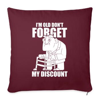 Rentner Rente Dont Forget My Discount - Sofakissenbezug 45 x 45 cm - Burgunderrot - Vorne