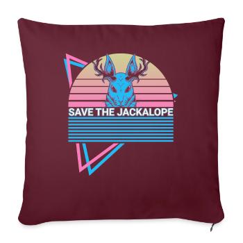 Schakalope Retro Kryptide Kryptozoologie - Sofakissenbezug 45 x 45 cm - Burgunderrot - Vorne