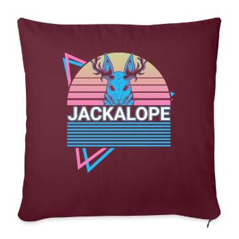 Schakalope Retro Kryptide Kryptozoologie - Sofakissenbezug 45 x 45 cm - Burgunderrot - Vorne