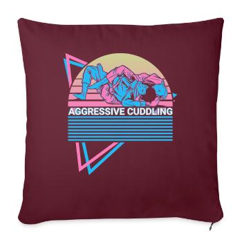 Jiu Jitsu amusant BJJ Rétro - Housse de coussin décorative 45 x 45 cm - bordeaux - Devant