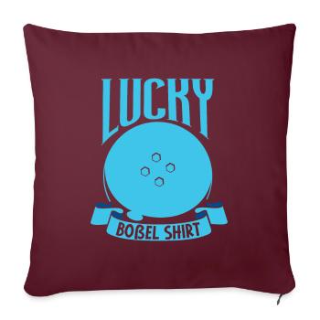 Bosseln - Lucky Boßel - Sofakissenbezug 45 x 45 cm - Burgunderrot - Vorne