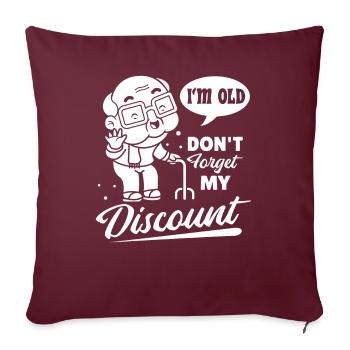 Rentner Rente Dont Forget My Discount - Sofakissenbezug 45 x 45 cm - Burgunderrot - Vorne