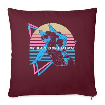Jiu Jitsu BJJ Rétro - Housse de coussin décorative 45 x 45 cm - bordeaux - Devant