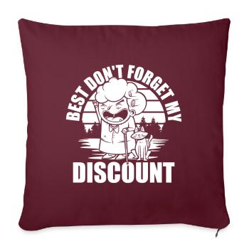 Rentner Rente Lustig Dont Forget My Discount - Sofakissenbezug 45 x 45 cm - Burgunderrot - Vorne