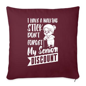 Rentner Rente Dont Forget My Senior Discount - Sofakissenbezug 45 x 45 cm - Burgunderrot - Vorne