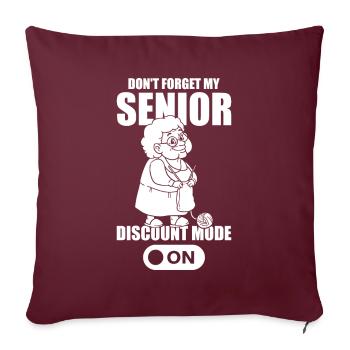 Rentner Rente Dont Forget My Senior Discount - Sofakissenbezug 45 x 45 cm - Burgunderrot - Vorne