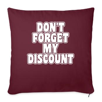 Rentner Rente Dont Forget My Discount - Sofakissenbezug 45 x 45 cm - Burgunderrot - Vorne