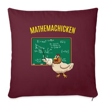 Mathemachicken Mathe Huhn Mathematik - Sofakissenbezug 45 x 45 cm - Burgunderrot - Vorne