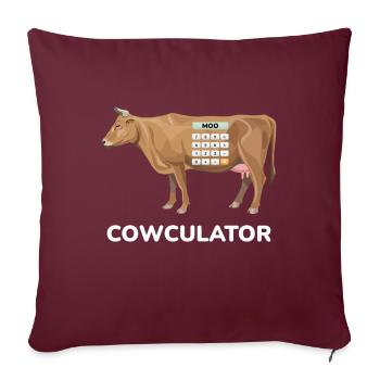 Cowculator Taschenrechner Kuh Kühe Mathe - Sofakissenbezug 45 x 45 cm - Burgunderrot - Vorne