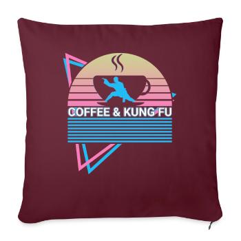 Kung Fu Retro - Sofakissenbezug 45 x 45 cm - Burgunderrot - Vorne