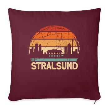 Stralsund - Sofakissenbezug 45 x 45 cm - Burgunderrot - Vorne