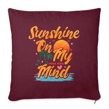 Pura Vida Sunshine Costa Rica Amérique latine - Housse de coussin décorative 45 x 45 cm - bordeaux - Devant