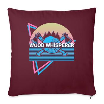 Bûcheron Menuiserie Rétro - Housse de coussin décorative 45 x 45 cm - bordeaux - Devant