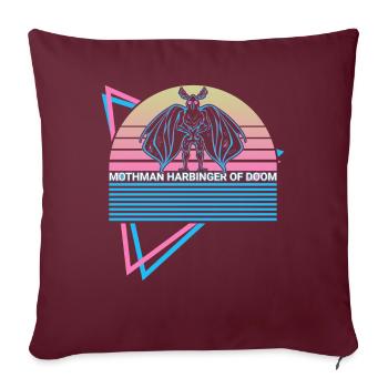 Mothman Cryptid Rétro - Housse de coussin décorative 45 x 45 cm - bordeaux - Devant