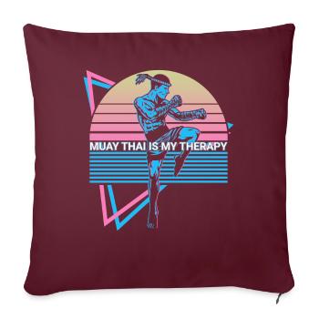 Muay Thai Kickboxing Rétro - Housse de coussin décorative 45 x 45 cm - bordeaux - Devant