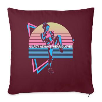 Muay Thai Kickboxen Retro - Sofakissenbezug 45 x 45 cm - Burgunderrot - Vorne