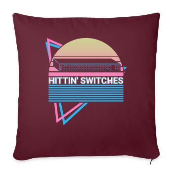 Rétro de la technologie de réseau - Housse de coussin décorative 45 x 45 cm - bordeaux - Devant