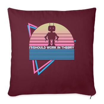 Drôle de robotique robotique rétro - Housse de coussin décorative 45 x 45 cm - bordeaux - Devant