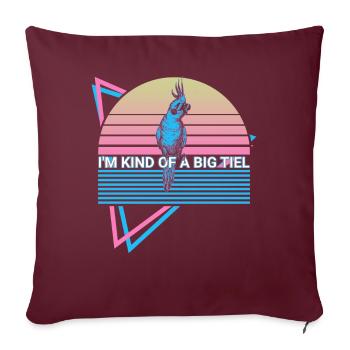 Cockatiel Rétro - Housse de coussin décorative 45 x 45 cm - bordeaux - Devant