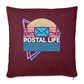 Postleben Postbeamter Retro - Sofakissenbezug 45 x 45 cm - Burgunderrot - Vorne