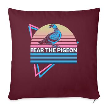Fear The Pigeon Rétro - Housse de coussin décorative 45 x 45 cm - bordeaux - Devant