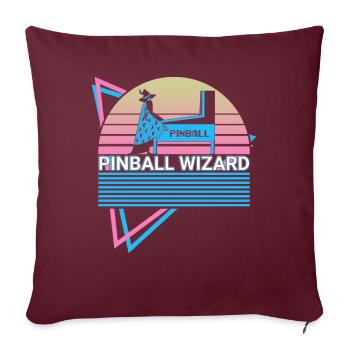 Pinball Wizard Flipperautomat Retro - Sofakissenbezug 45 x 45 cm - Burgunderrot - Vorne