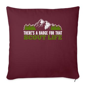 Insigne scout - Housse de coussin décorative 45 x 45 cm - bordeaux - Devant