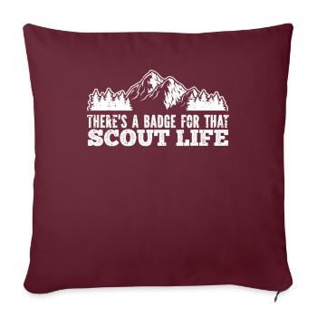 Insigne scout - Housse de coussin décorative 45 x 45 cm - bordeaux - Devant
