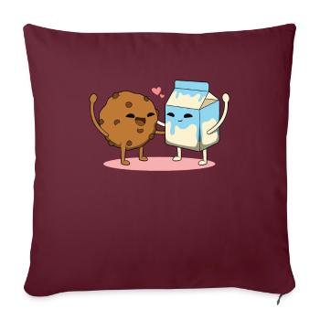 Kaffee-Milch-Paar - Sofakissenbezug 45 x 45 cm - Burgunderrot - Vorne