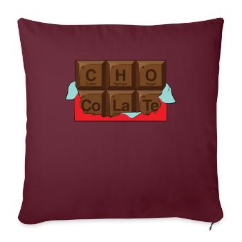 Tableau périodique du chocolat - Housse de coussin décorative 45 x 45 cm - bordeaux - Devant