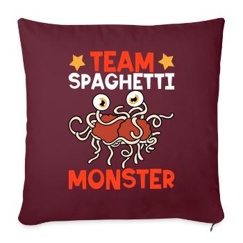 Fliegendes Spaghettimonster Pastafarian - Sofakissenbezug 45 x 45 cm - Burgunderrot - Vorne