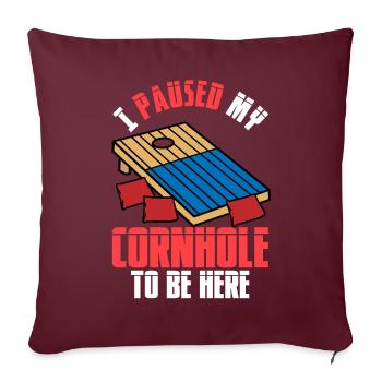 Drôle de trou de maïs - Housse de coussin décorative 45 x 45 cm - bordeaux - Devant