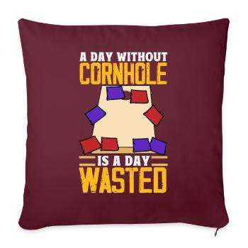 Drôle de trou de maïs - Housse de coussin décorative 45 x 45 cm - bordeaux - Devant