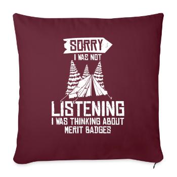 Insigne scout - Housse de coussin décorative 45 x 45 cm - bordeaux - Devant