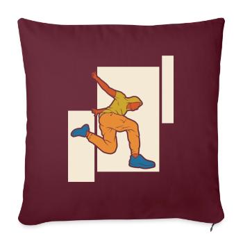 Parkour Graffiti - Sofakissenbezug 45 x 45 cm - Burgunderrot - Vorne