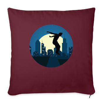 Ville de Parkour - Housse de coussin décorative 45 x 45 cm - bordeaux - Devant
