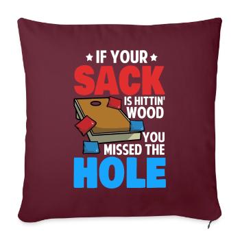 Drôle de trou de maïs - Housse de coussin décorative 45 x 45 cm - bordeaux - Devant