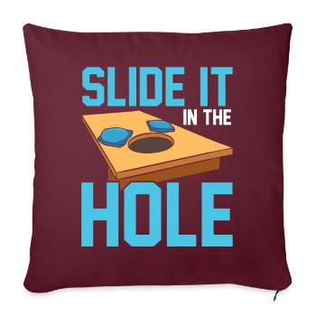 Drôle de trou de maïs - Housse de coussin décorative 45 x 45 cm - bordeaux - Devant