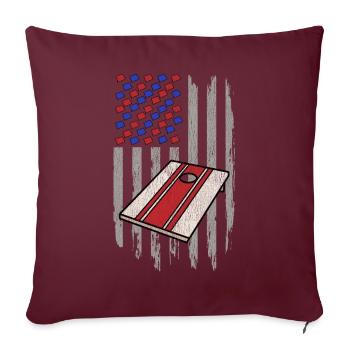 Trou de maïs patriotique - Housse de coussin décorative 45 x 45 cm - bordeaux - Devant