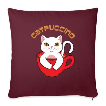 Catpuccino Cat Cappucino - Housse de coussin décorative 45 x 45 cm - bordeaux - Devant