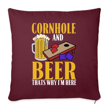 Lustiges Corn Hole - Sofakissenbezug 45 x 45 cm - Burgunderrot - Vorne