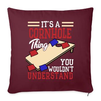 Drôle de trou de maïs - Housse de coussin décorative 45 x 45 cm - bordeaux - Devant