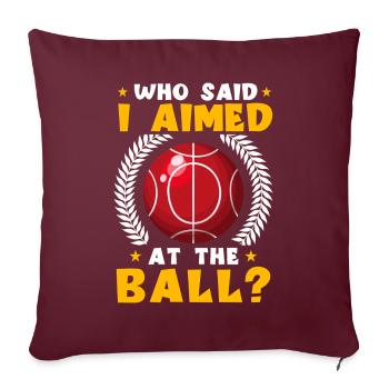 Joueur de pétanque drôle - Housse de coussin décorative 45 x 45 cm - bordeaux - Devant