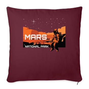 Parc national de Mars Planète Espace - Housse de coussin décorative 45 x 45 cm - bordeaux - Devant