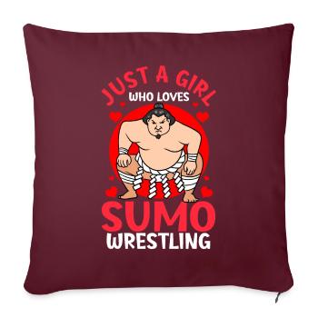 Sumo-Ringer Japanisch - Sofakissenbezug 45 x 45 cm - Burgunderrot - Vorne